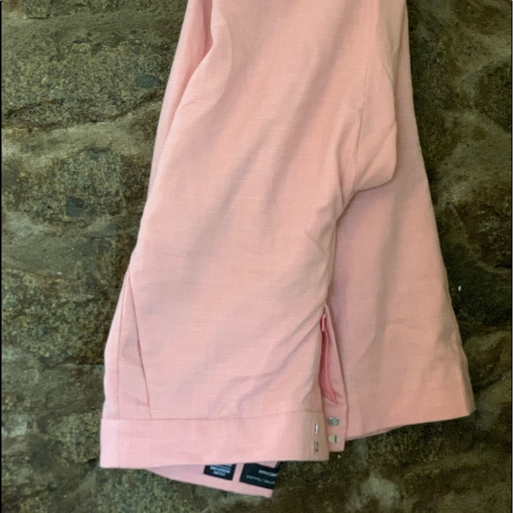 Light powder pink flare leg slacks